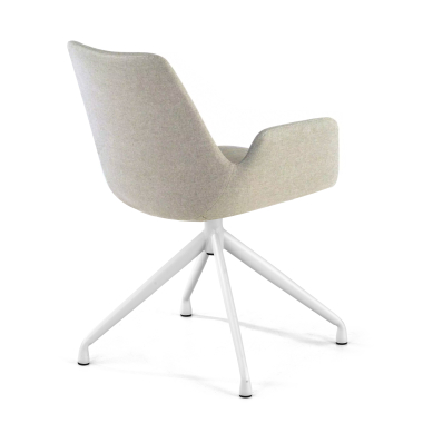 chaise de conference blanc gris pivotante tissu accoudoirs rembourres 5