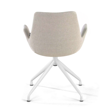 chaise de conference blanc gris pivotante tissu accoudoirs rembourres 6