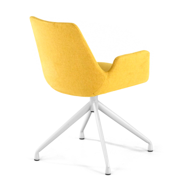 chaise de conference blanc jaune pivotante tissu accoudoirs rembourres 5