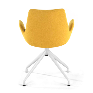 chaise de conference blanc jaune pivotante tissu accoudoirs rembourres 6