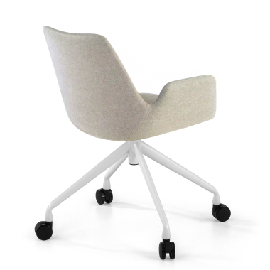 chaise de conference blanc gris giratoire avec roulettes tissu accoudoirs rembourres 5
