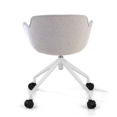 chaise de conference blanc gris giratoire avec roulettes tissu accoudoirs rembourres 6