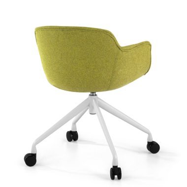 chaise de conference vert giratoire avec roulettes tissu accoudoirs rembourres 5