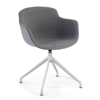 chaise de conference blanc anthracite base pyramide tissu accoudoirs rembourres 1
