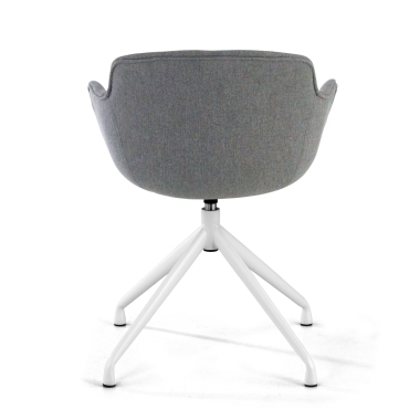 chaise de conference blanc anthracite base pyramide tissu accoudoirs rembourres 5