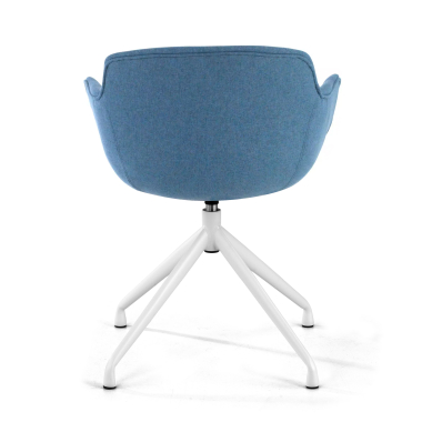 chaise de conference blanc bleu base pyramide tissu accoudoirs rembourres 5