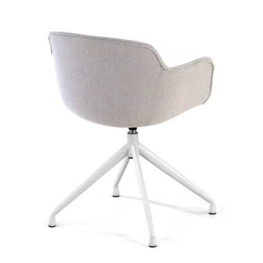 chaise de conference blanc gris base pyramide tissu accoudoirs rembourres 4