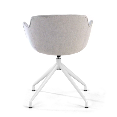 chaise de conference blanc gris base pyramide tissu accoudoirs rembourres 5