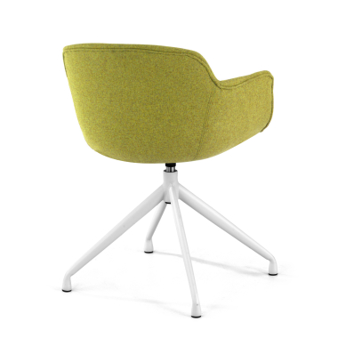 chaise de conference blanc vert base pyramide tissu accoudoirs rembourres 4