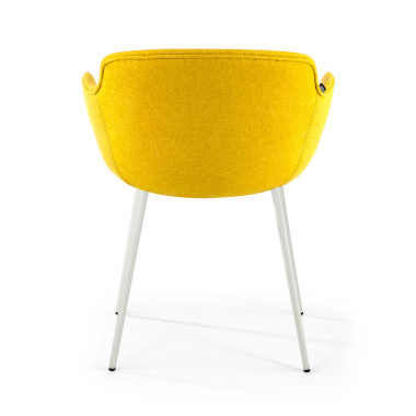 chaise de conference blanc jaune 4 pattes tissu accoudoirs rembourres 6