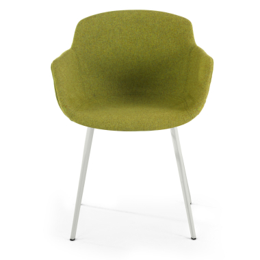 chaise de conference blanc vert 4 pattes tissu accoudoirs rembourres 2
