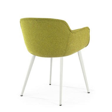 chaise de conference blanc vert 4 pattes tissu accoudoirs rembourres 4