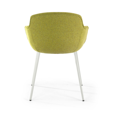 chaise de conference blanc vert 4 pattes tissu accoudoirs rembourres 5