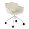Chaise Scandinave Ores, Pieds en Bois, pivotante, en Cuir