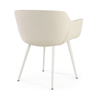 chaise de conference blanc blanc 4 pattes simil cuir accoudoirs rembourres 5