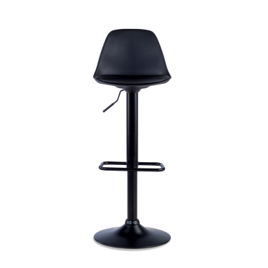 tabouret de bar noir tabouret pietement luge en metal simil cuir sans accoudoirs 3