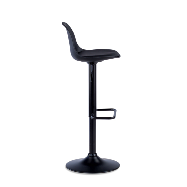 tabouret de bar noir tabouret pietement luge en metal simil cuir sans accoudoirs 4