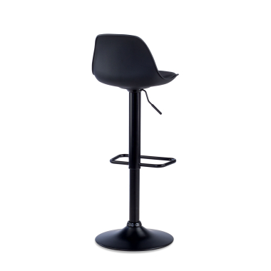 tabouret de bar noir tabouret pietement luge en metal simil cuir sans accoudoirs 5