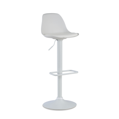 tabouret de bar blanc tabouret pietement luge en metal simil cuir sans accoudoirs 1