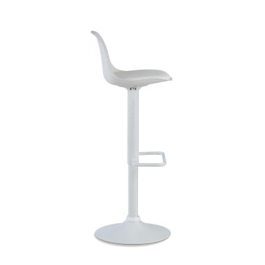 tabouret de bar blanc tabouret pietement luge en metal simil cuir sans accoudoirs 4
