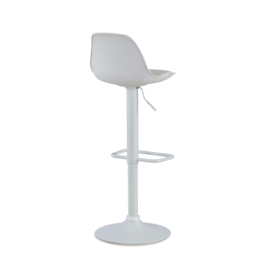 tabouret de bar blanc tabouret pietement luge en metal simil cuir sans accoudoirs 5