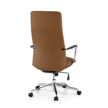fauteuil de bureau beige dossier haut simil cuir accoudoirs fixes 5