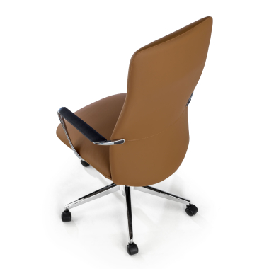 fauteuil de bureau beige dossier haut simil cuir accoudoirs fixes 7