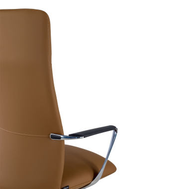 fauteuil de bureau beige dossier haut simil cuir accoudoirs fixes 10