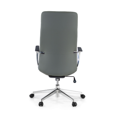 fauteuil de bureau gris dossier haut simil cuir accoudoirs fixes 6