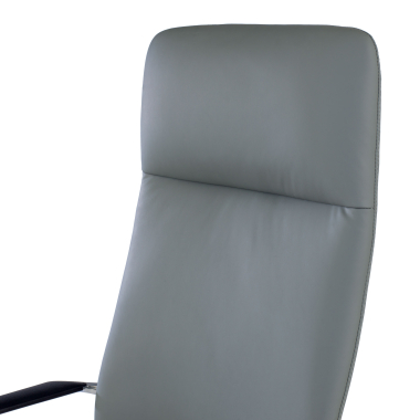 fauteuil de bureau gris dossier haut simil cuir accoudoirs fixes 9