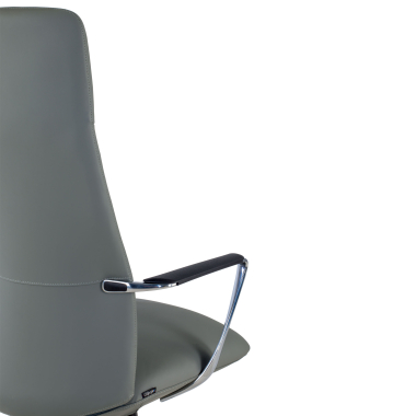 fauteuil de bureau gris dossier haut simil cuir accoudoirs fixes 10