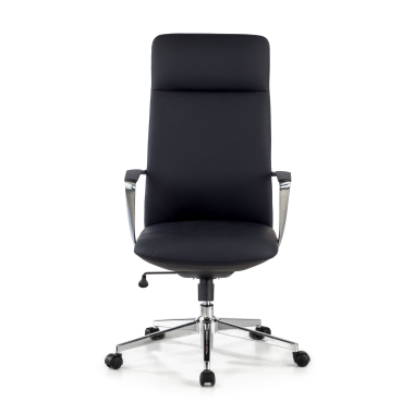 fauteuil de bureau noir dossier haut simil cuir accoudoirs fixes 3