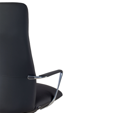 fauteuil de bureau noir dossier haut simil cuir accoudoirs fixes 10
