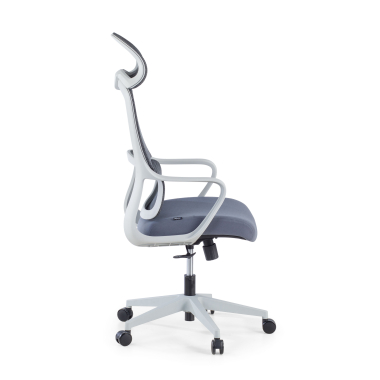 chaise de bureau blanc gris nebula maille accoudoirs fixes soutien lombaire appui tete 4
