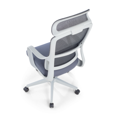 chaise de bureau blanc gris nebula maille accoudoirs fixes soutien lombaire appui tete 7