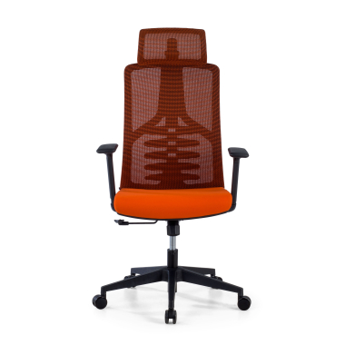 chaise ergonomique orange quick maille accoudoirs reglables 3d soutien lombaire appui tete 3