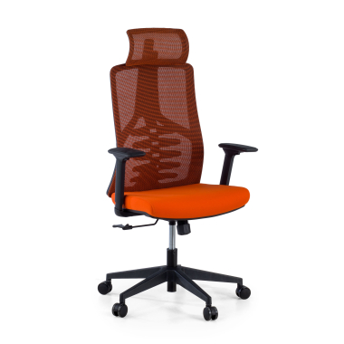 chaise ergonomique orange quick maille accoudoirs reglables 3d soutien lombaire appui tete 1