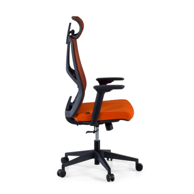 chaise ergonomique orange quick maille accoudoirs reglables 3d soutien lombaire appui tete 4