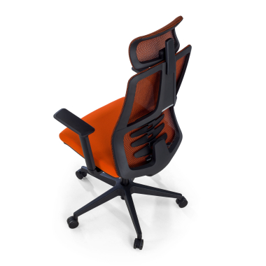 chaise ergonomique orange quick maille accoudoirs reglables 3d soutien lombaire appui tete 8
