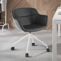 Chaise Pivotante Ores, à roulettes, Design Moderne, Cuir