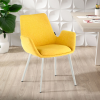 Chaise Visiteur Glamm, 4 pieds, accoudoirs rembourrés, structure métallique