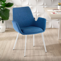 Chaise Visiteur Glamm, 4 pieds, accoudoirs rembourrés, structure métallique