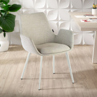 Chaise Visiteur Glamm, 4 pieds, accoudoirs rembourrés, structure métallique