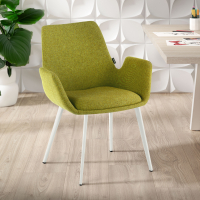 Chaise Visiteur Glamm, 4 pieds, accoudoirs rembourrés, structure métallique