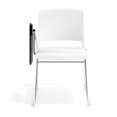 chaise avec tablette blanc avec une palette d ecriture tissu sans accoudoirs 6