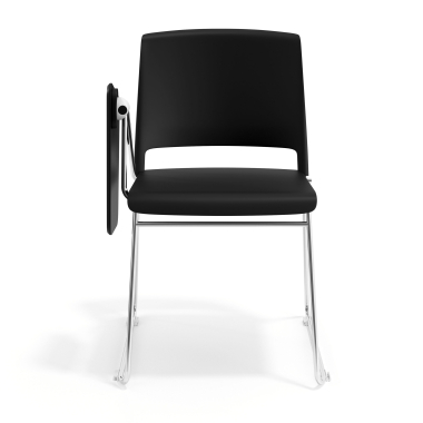 chaise avec tablette noir avec une palette d ecriture tissu sans accoudoirs 6