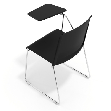 chaise avec tablette noir avec une palette d ecriture tissu sans accoudoirs 7