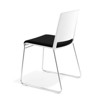 chaise de conference blanc noir sans bras tapissee tissu sans accoudoirs 5