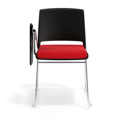 chaise avec tablette noir rouge avec une ecritoire rembourree tissu sans accoudoirs 6