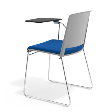 chaise avec tablette gris bleu avec une ecritoire rembourree tissu sans accoudoirs 5